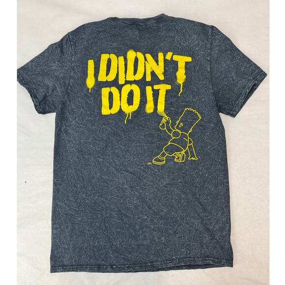 Bart Simpson The Simpsons Graphic Tee "I Didn't Do It" Heather Gray - Medium - Picture 3 of 5